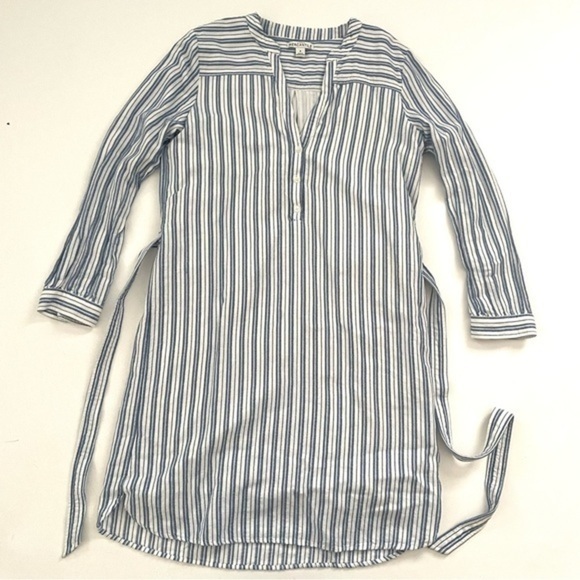 J Crew Mercantile Textured Stripe Shirt Dress Long Sleeve - Picture 2 of 8